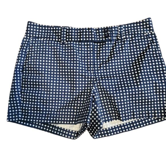 Vineyard Vines Navy and White Polka Dot Shorts Size 8 - Picture 1 of 8